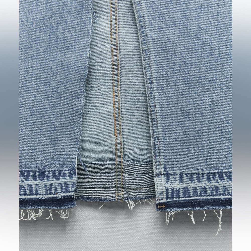 ZARA BLOGGERS FAV TRF LONG DENIM SKIRT - Picture 9 of 14